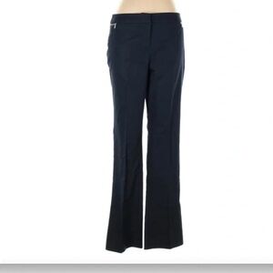 7th Ave New York & Co Navy Zipper Flared Pants 14 Tall